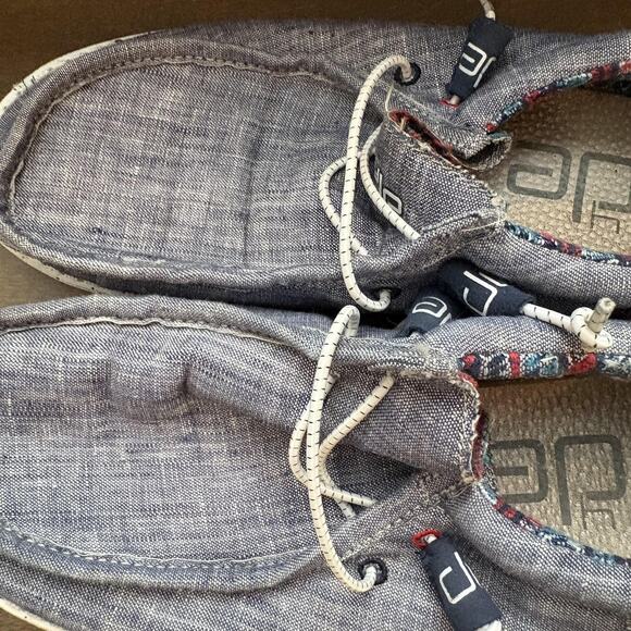 Hey Dude Wally Funk Shoes Mens Size 8 Gray Tribe Print Casual Lightweight Loafer - Picture 6 of 10